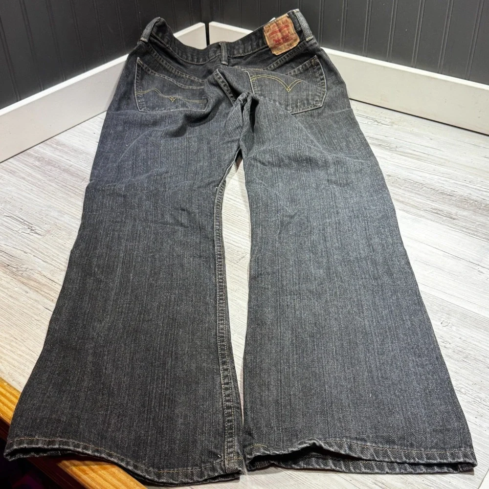 Vintage Levi's Jeans Mens 34x30 Gray 527 Low Bootcut Faded Whisker Grunge Y2K